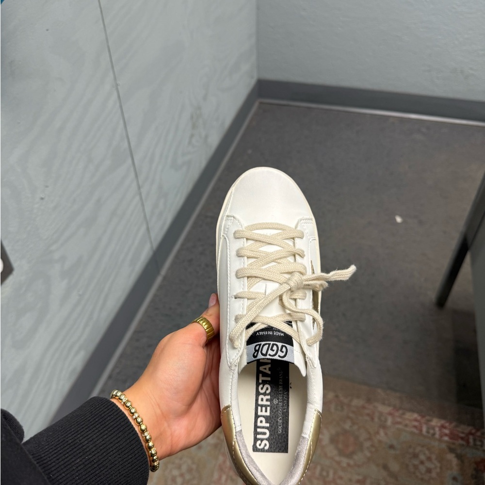 Golden Goose Cream Superstar Sneakers